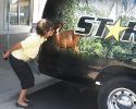 Maryann kissing the deer