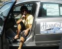 Maryann broadcasting from inside the car