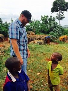 Jake Radovich (Maryann's son-in law) Founder of Global Belief Project meeting kids in a village where he repaired a well for fresh, clean water.