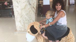 At the mall in Egypt Maryann and her grandson took a little joy ride!